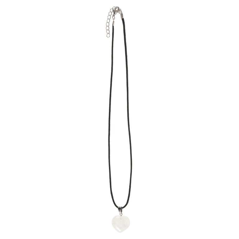 Clear Quartz Healing Crystal Heart Necklace - Purify Negative Energies and Promote Positive Clarity