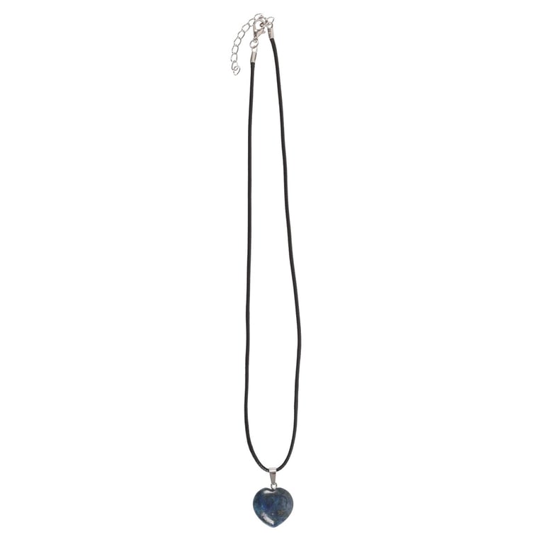 Lapis Lazuli Healing Crystal Heart Necklace - Intuition & Truth Clarity Necklace