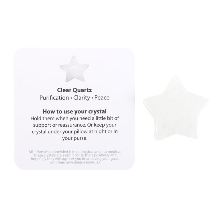 Lucky Clear Quartz Crystal Star with Purification Bag and Empowerment Card