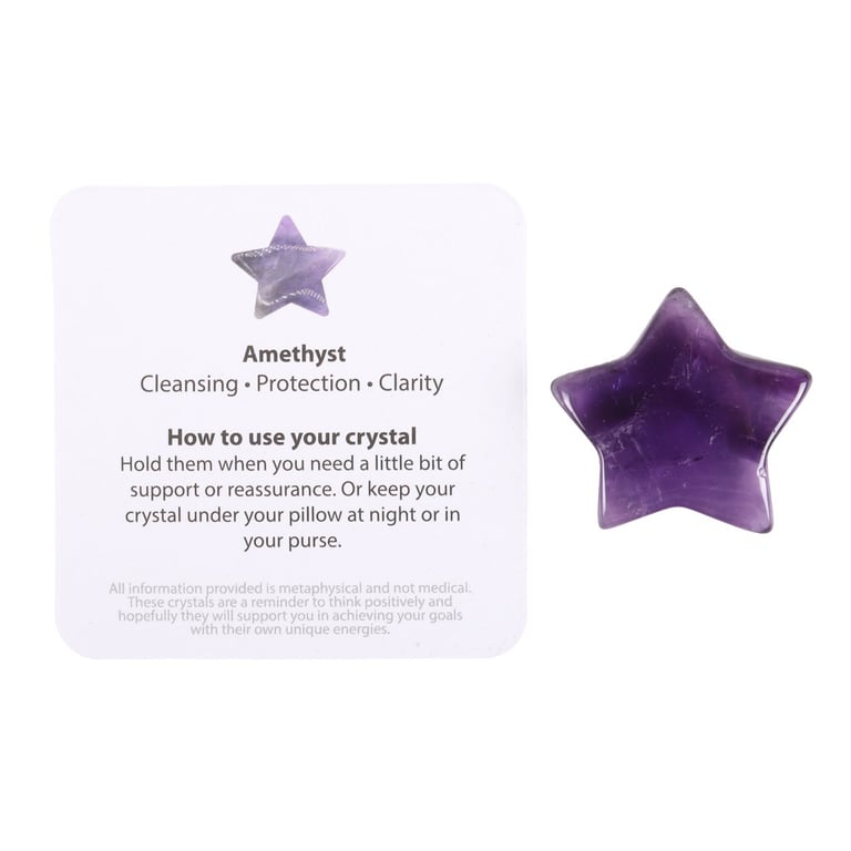 Lucky Amethyst Crystal Star Charm - Clarity Protection & Positive Energy