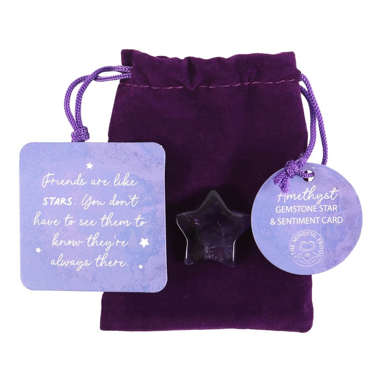 Lucky Amethyst Crystal Star Charm - Clarity Protection & Positive Energy