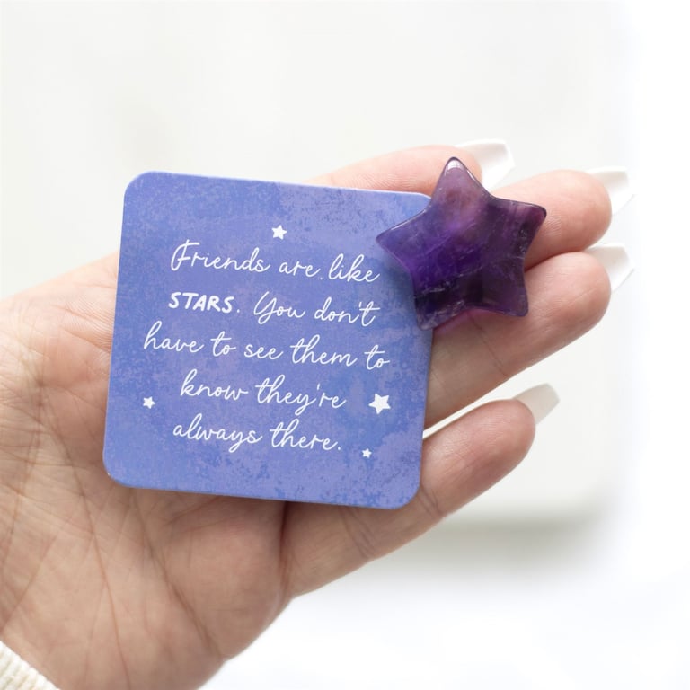 Lucky Amethyst Crystal Star Charm - Clarity Protection & Positive Energy