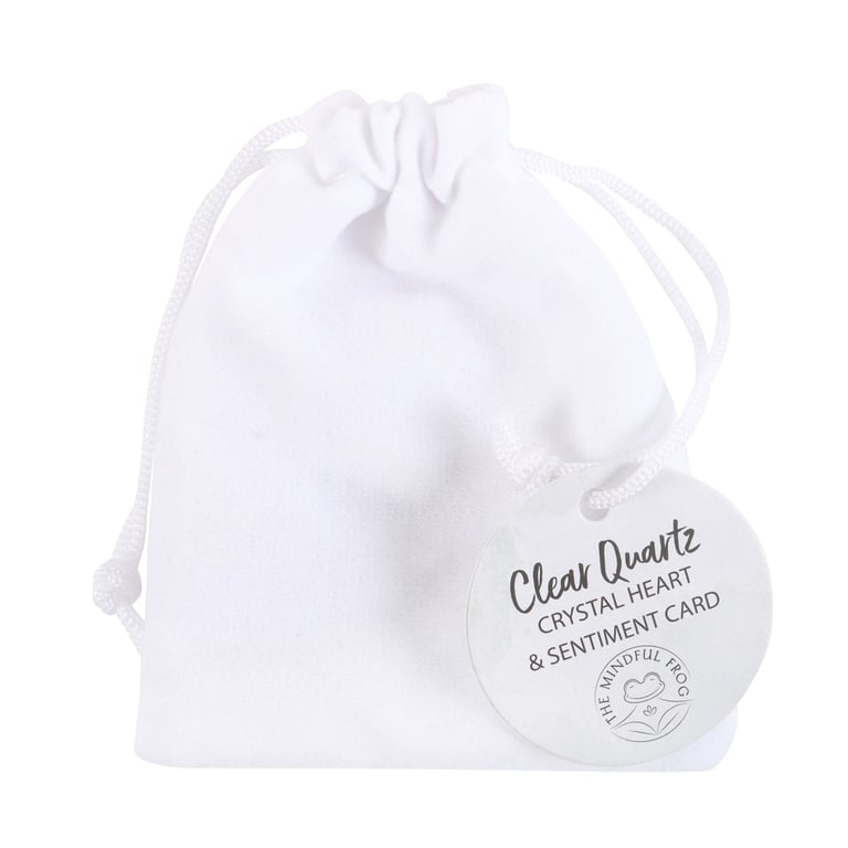 Clear Quartz Crystal Heart - Positive Energy Charm with You Rock Sentiment Card