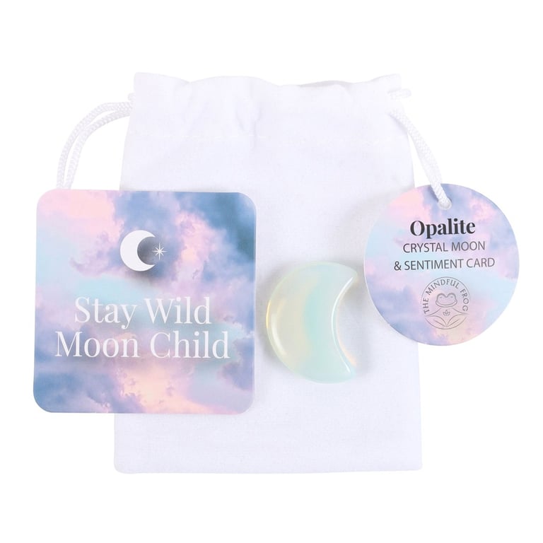 Opalite Crystal Moon - Stay Wild Inner Strength Token Set