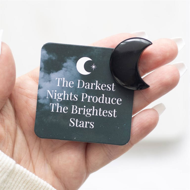 Black Obsidian Moon in a Bag - Inner Strength Reminder & Nighttime Inspiration Gift