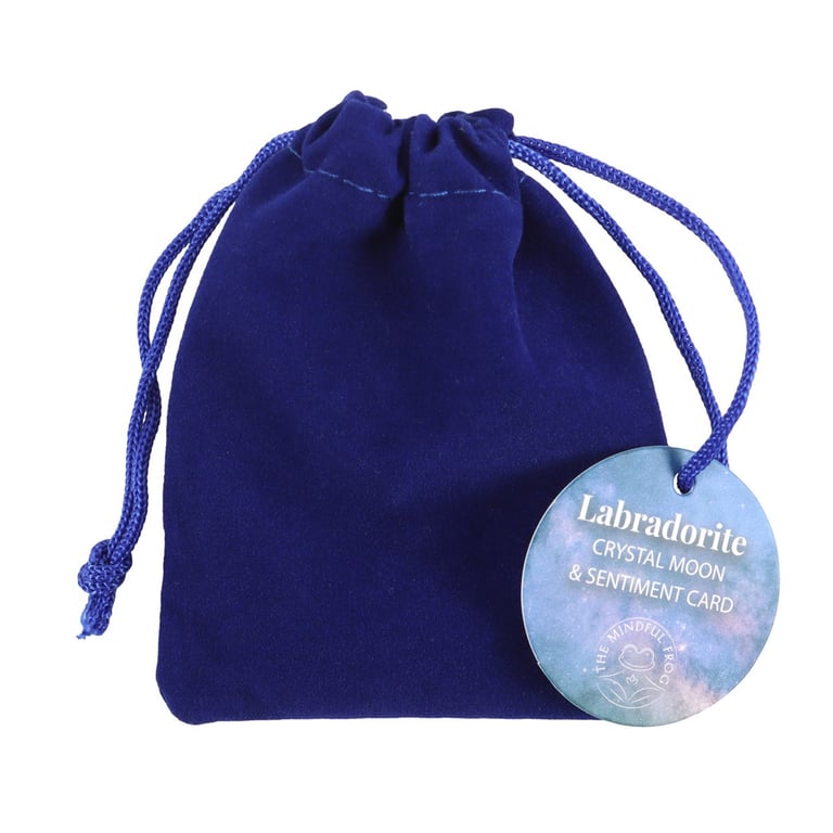 Labradorite Crystal Moon in a Bag - Inner Strength & Love Token