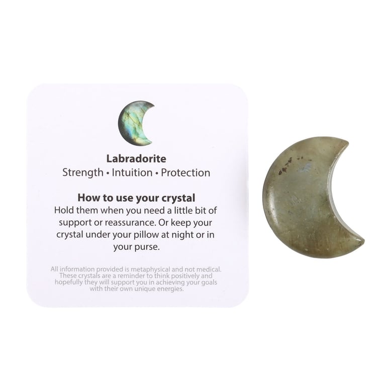 Labradorite Crystal Moon in a Bag - Inner Strength & Love Token