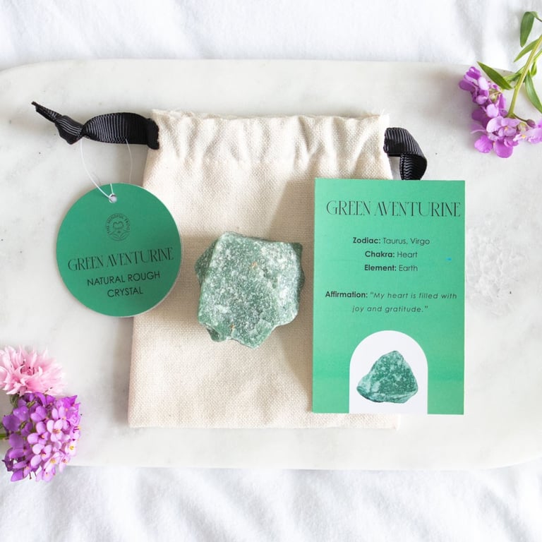 Green Aventurine Healing Crystal - Stress Relief & Confidence Booster Stone