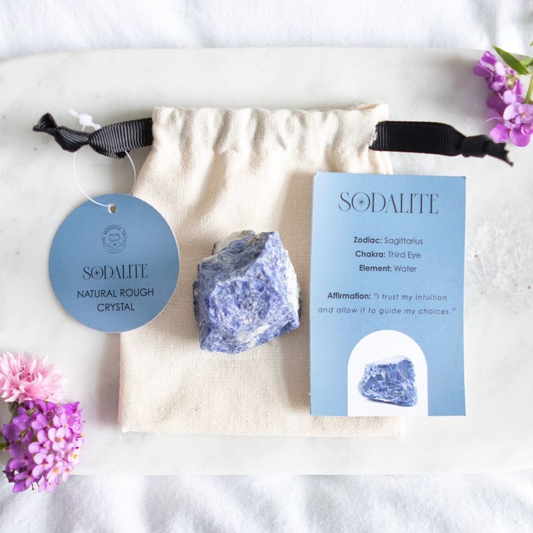 Sodalite Healing Rough Crystal - Decision Making Aid & Negative Thinking Relief