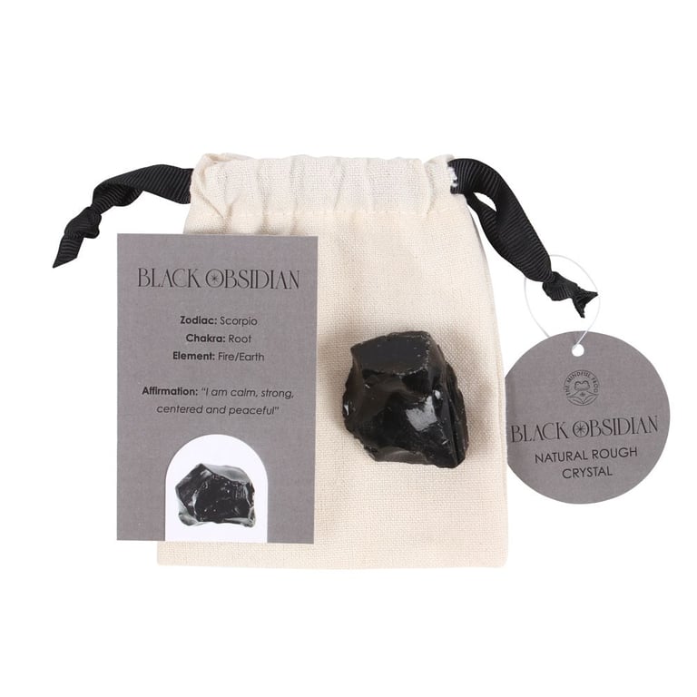Black Obsidian Healing Rough Crystal - Spiritual Connection & Scrying Stone