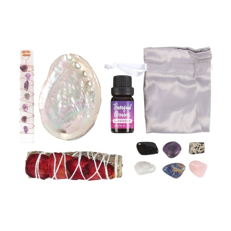 Tranquil Dreams Sleep Wellness Kit - Calming Gemstones & Essential Oil Blend for Restful Sleep