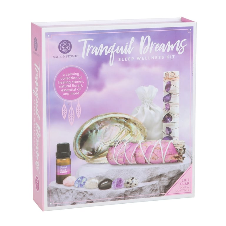 Tranquil Dreams Sleep Wellness Kit - Calming Gemstones & Essential Oil Blend for Restful Sleep