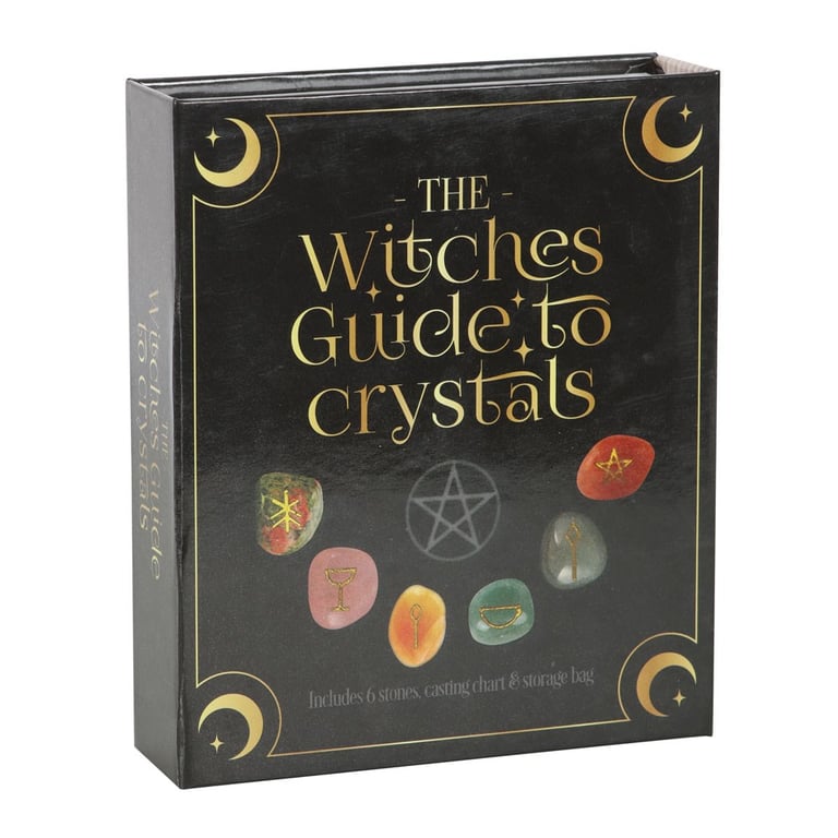 Witches Guide to Crystals Gift Set - Divination Tools and Crystal Healing Kit