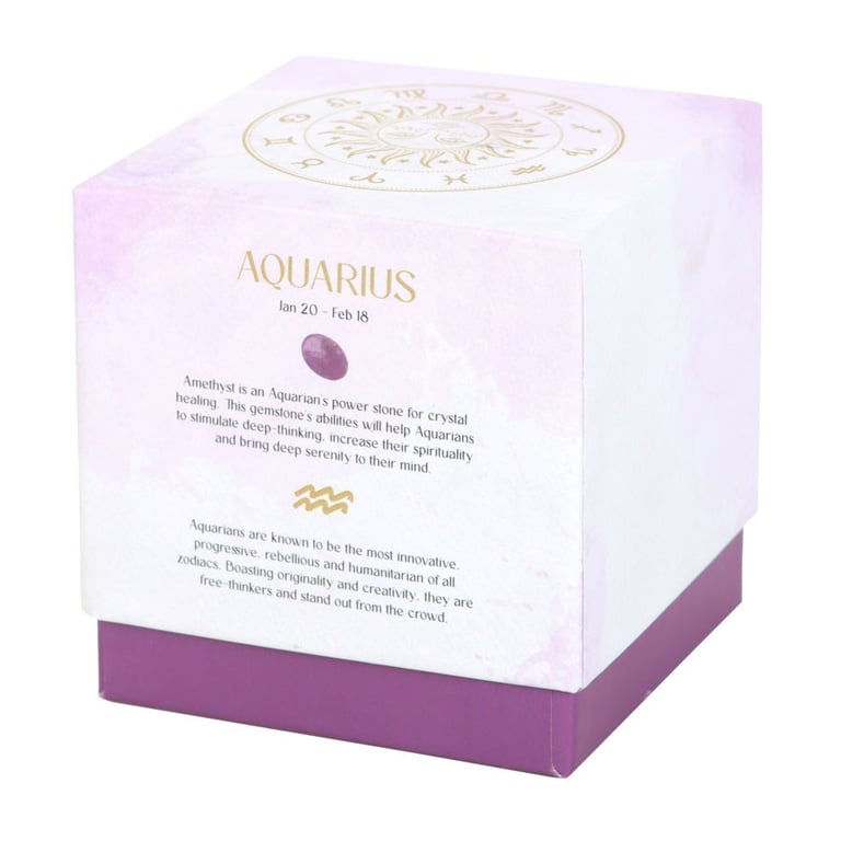 Aquarius Bergamot & Mandarin Amethyst Zodiac Candle - Spiritual Home Aromatherapy