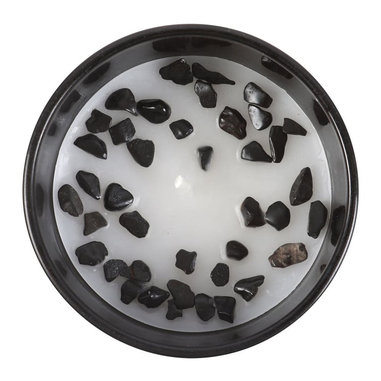 Scorpio Black Oudh Zodiac Candle with Obsidian Gemstone - Emotional Balance and Growth