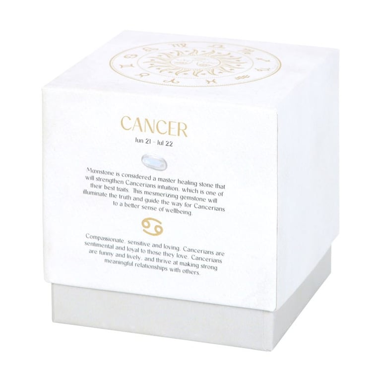 Cancer Zodiac Candle - Orange Chamomile Fragrance with Moonstone Healing Stone