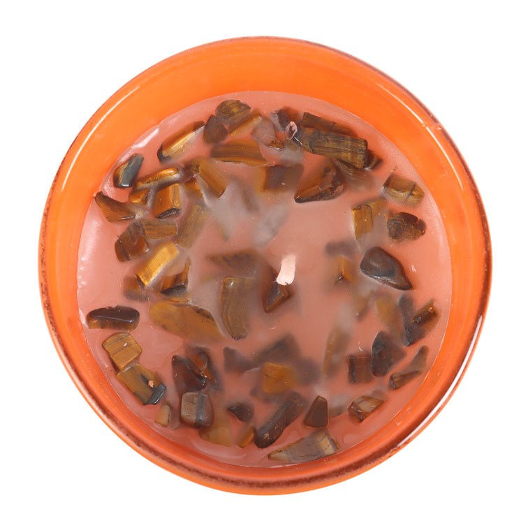 Capricorn Zodiac Candle - Sandalwood & Jasmine Fragrance with Tiger s Eye Gemstone