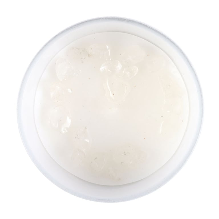 Virgo Zodiac Candle - Sandalwood & Patchouli, Clear Quartz Gemstone, 21hr Burn Time