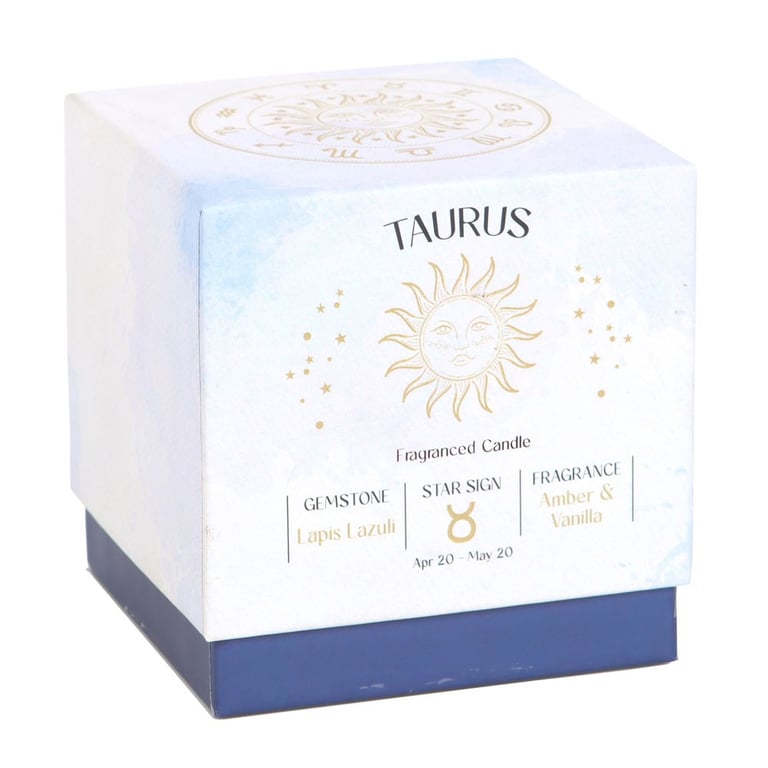 Taurus Amber & Vanilla Zodiac Candle - Spiritual Growth and Confidence Boost