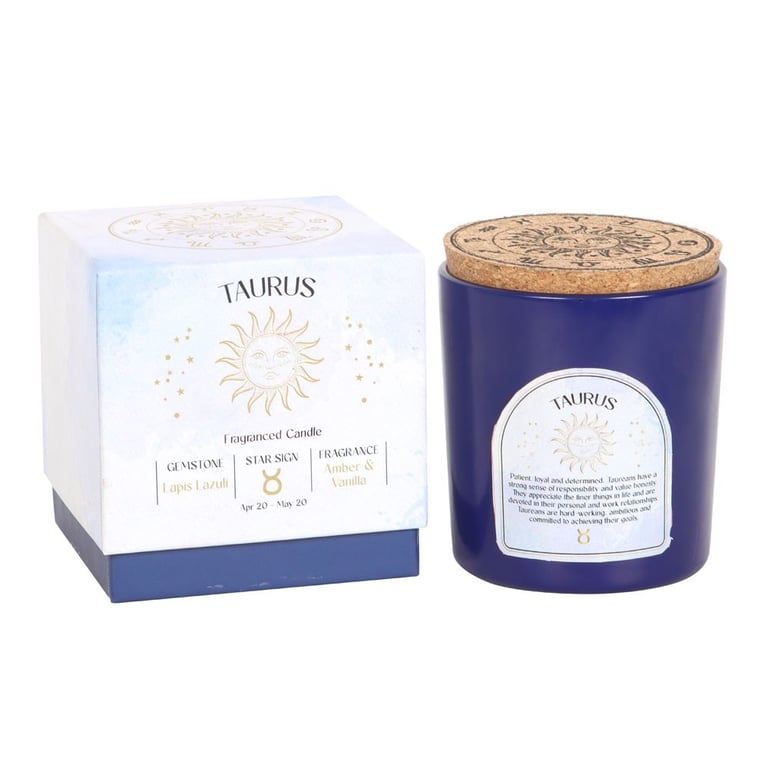 Taurus Amber & Vanilla Zodiac Candle - Spiritual Growth and Confidence Boost