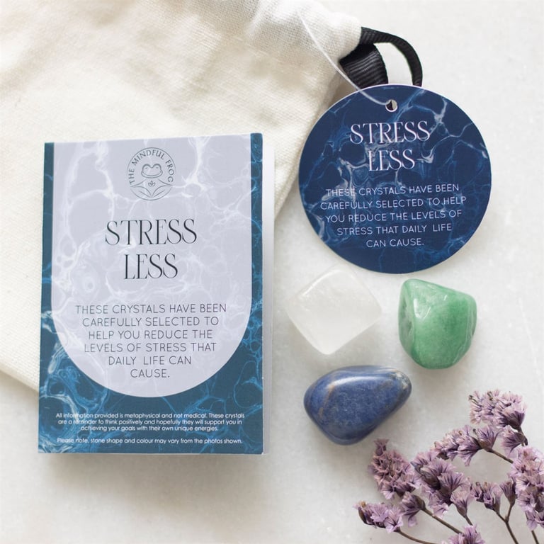Stress Less Healing Crystal Set - Green Aventurine, Clear Quartz & Sodalite for Serenity and Balance