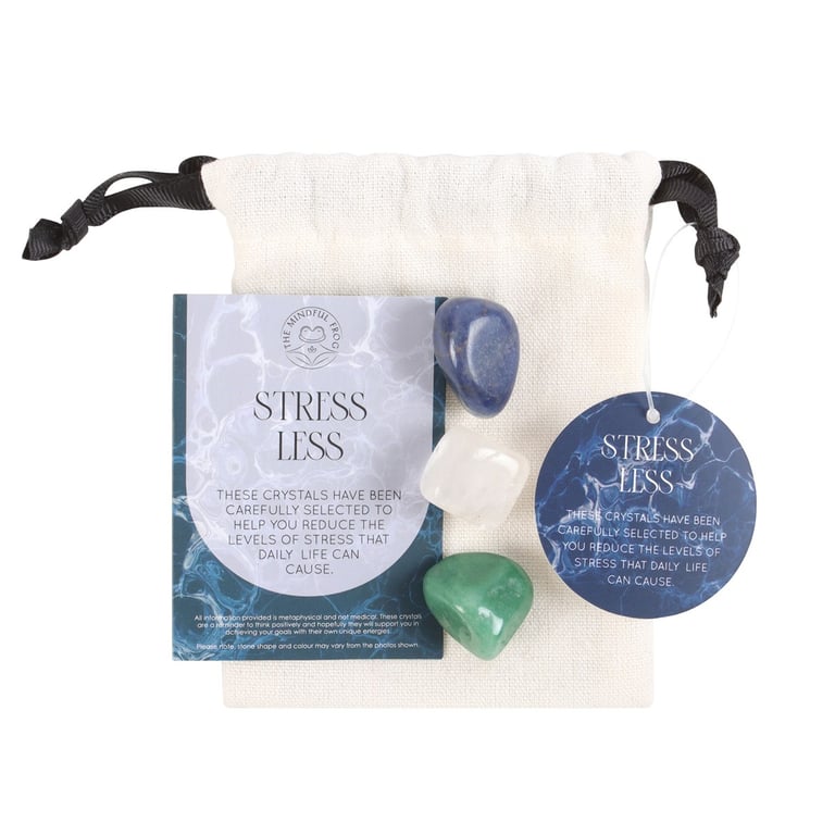 Stress Less Healing Crystal Set - Green Aventurine, Clear Quartz & Sodalite for Serenity and Balance