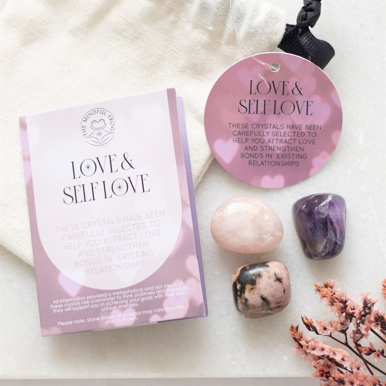 Love & Self Love Healing Crystal Set - Attract Confidence, Strengthen Relationships, and Heal Emotions