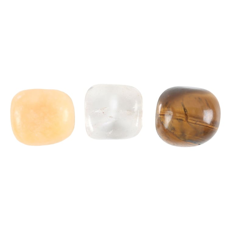 Confidence & Courage Healing Crystal Set - Boost Confidence and Courage with Yellow Jasper, Clear Quartz, and Tiger s Eye Crystals