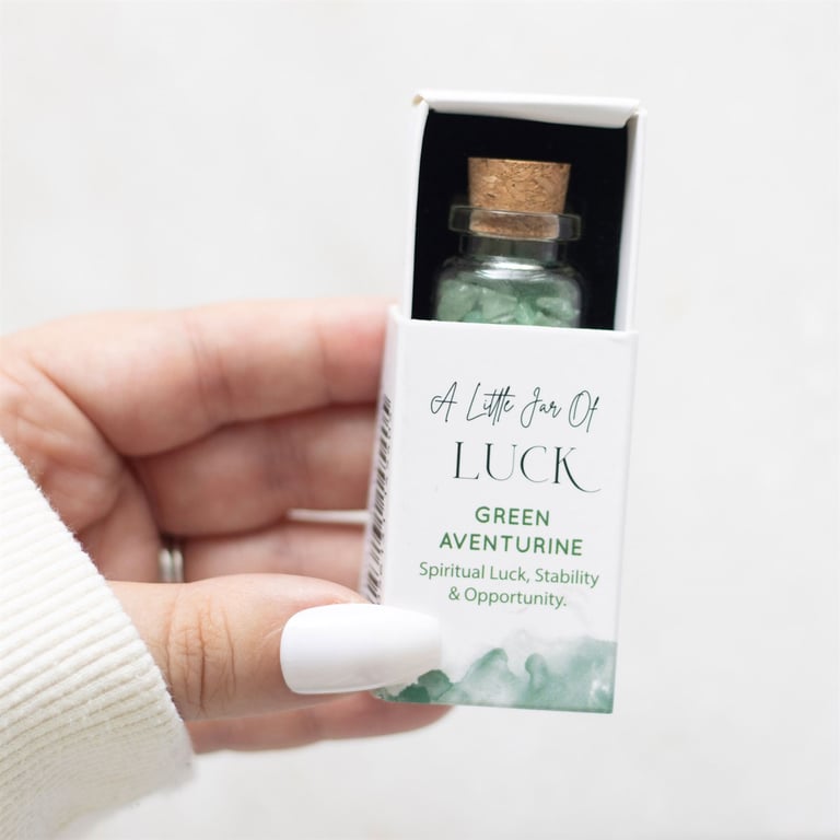 Green Aventurine Crystal Lucky Jar Gift Set