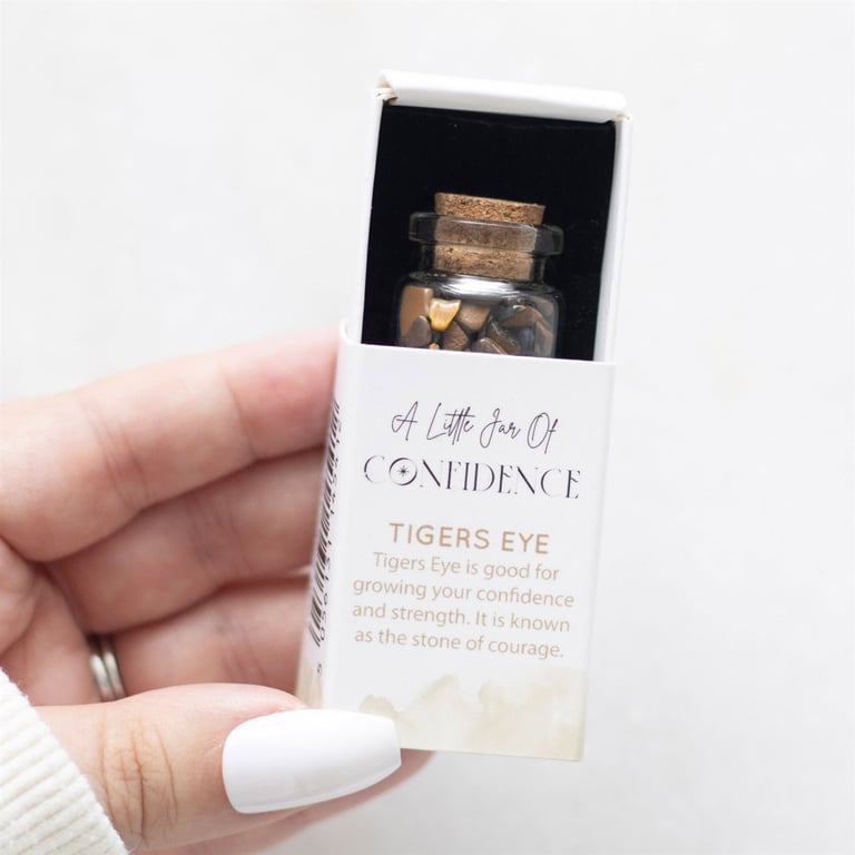Tiger s Eye Confidence Jar - Boost Strength and Courage with Motivational Crystals