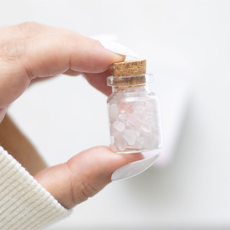 Rose Quartz Crystal Lucky Jar - Unconditional Love & Healthy Relationships Gift