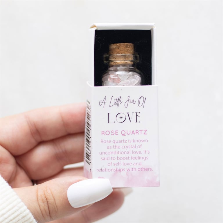 Rose Quartz Crystal Lucky Jar - Unconditional Love & Healthy Relationships Gift