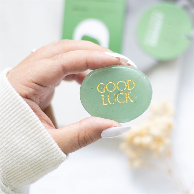 Good Luck Aventurine Palm Stone - Prosperity and Positive Energy Crystal Gift