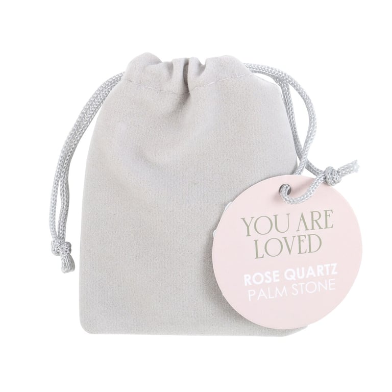 Rose Quartz Crystal Palm Stone - You Are Loved Healing Love Token Gift
