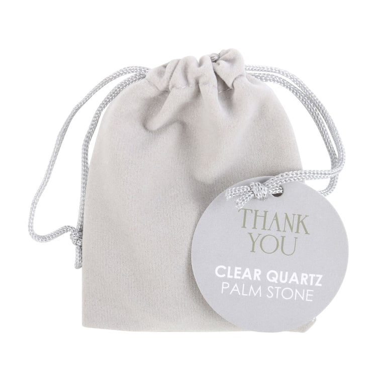 Clear Quartz Crystal Palm Stone - Gratitude Token of Appreciation and Well-being