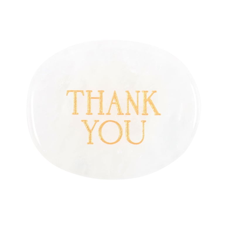 Clear Quartz Crystal Palm Stone - Gratitude Token of Appreciation and Well-being