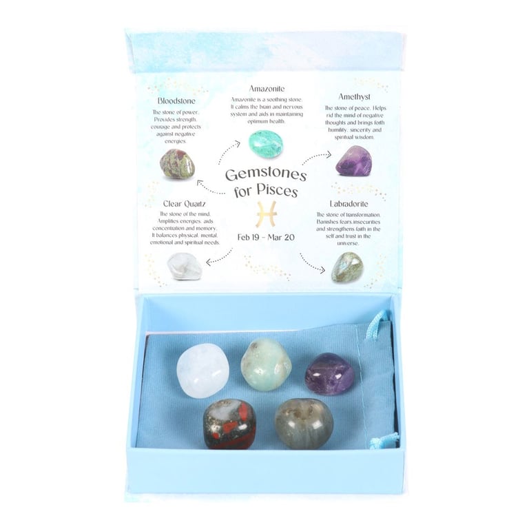 Pisces Crystal Tumblestone Set - Balance and Harmony for Water Signs
