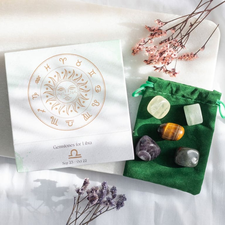 Libra Crystal Tumblestone Set - Enhance Balance & Harmony