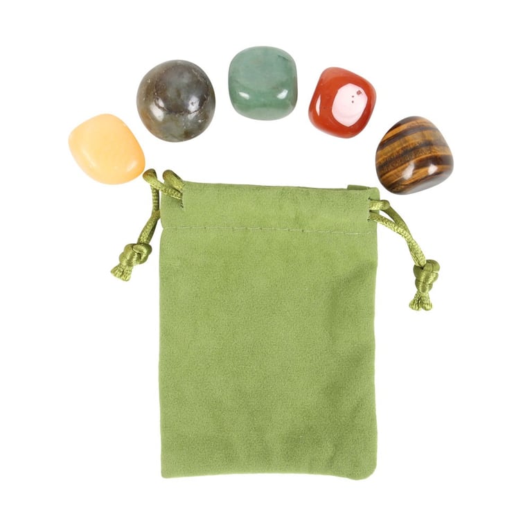 Leo Crystal Tumblestone Set - Enhance Motivation, Courage & Wisdom with Fire Sign Crystals