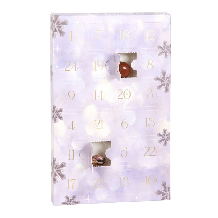 Mystical Crystal Advent Calendar - 24 Tumbled Gemstones for Spiritual Healing and Wellness