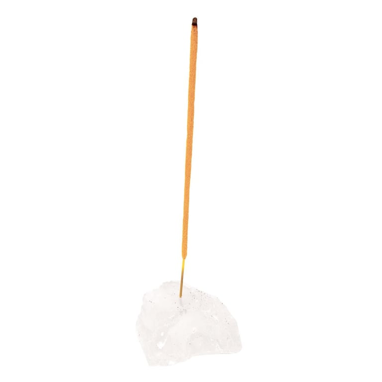 Clear Quartz Crystal Incense Holder - Concentration Aid & Negative Energy Protection