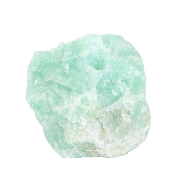 Green Fluorite Crystal Incense Stick Holder - Energy Cleanser and Decision Aid for Home Decor