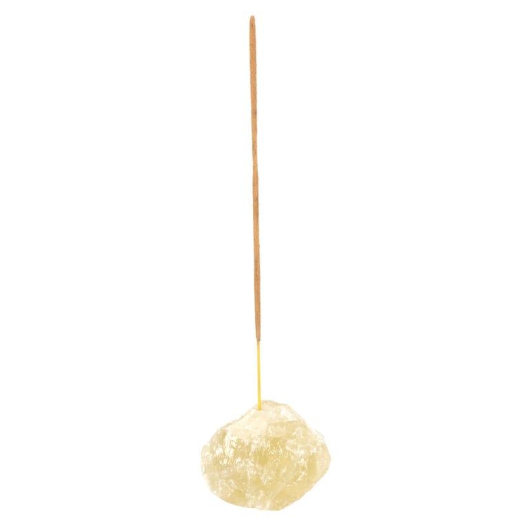 Citrine Crystal Incense Stick Holder - Aura Cleanser & Self-Esteem Booster