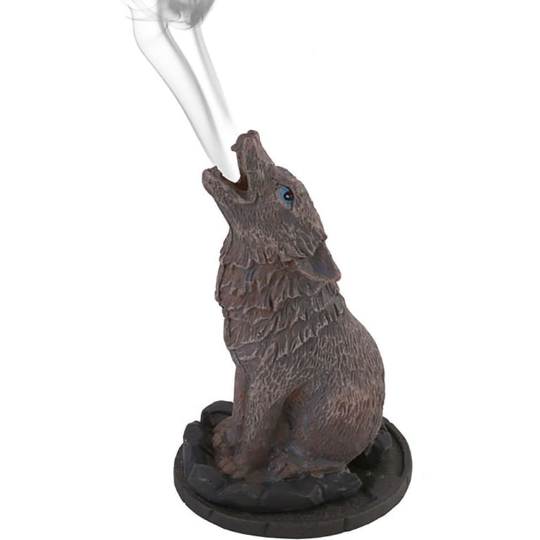 Wolf Incense Cone Holder by Lisa Parker - Howling Wolf Design Home Fragrance Burner