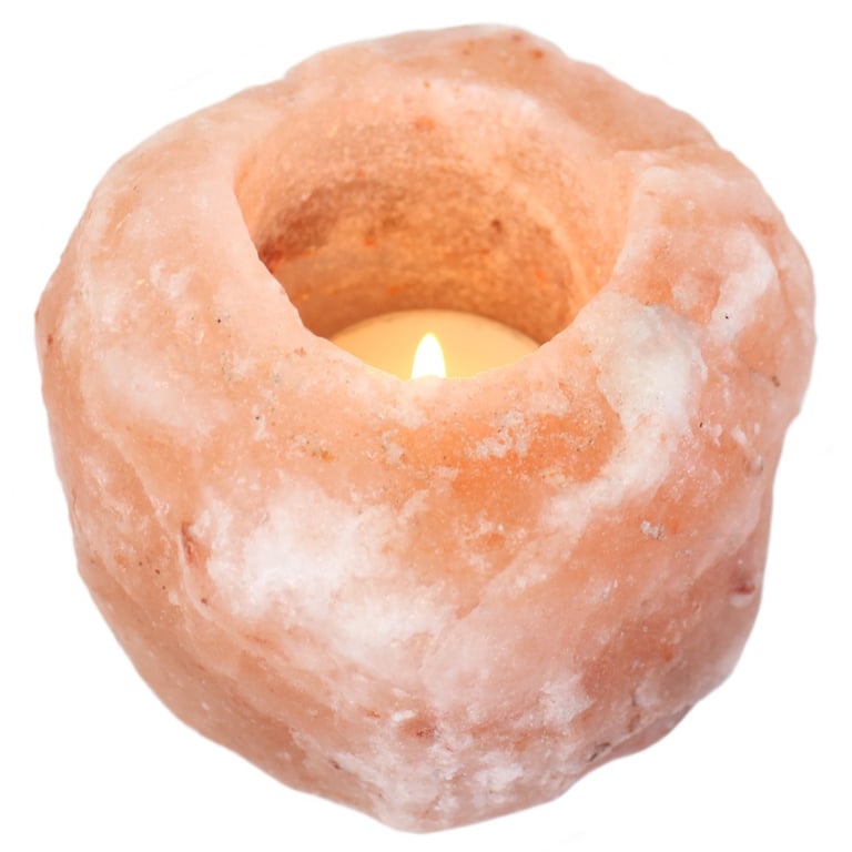 Himalayan Salt Tealight Holder - Natural Single Candle Holder for Home Decor