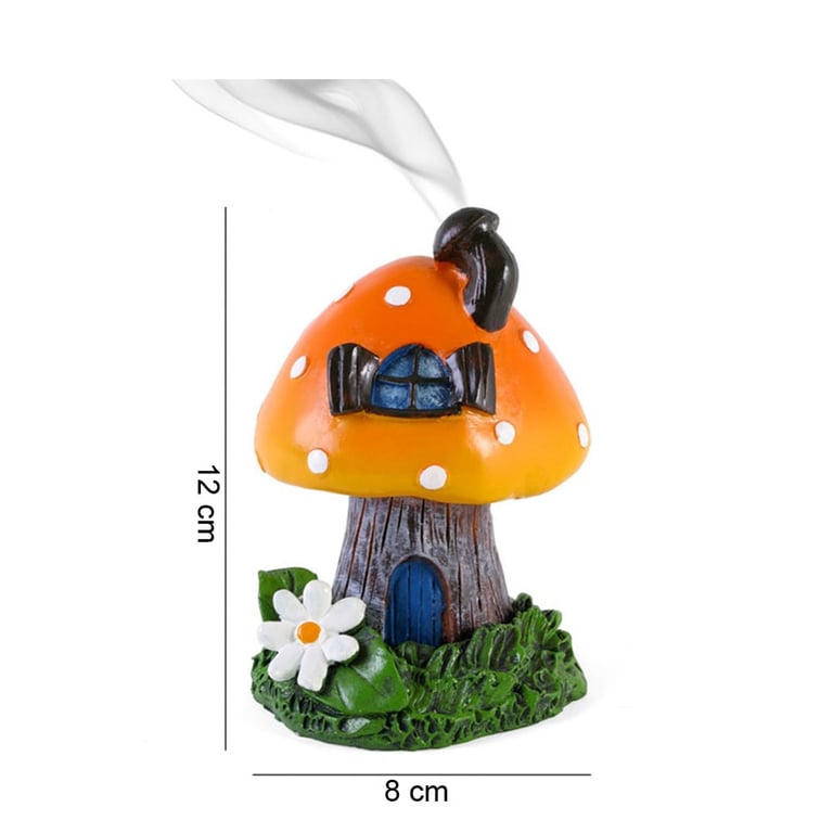 Orange Smoking Toadstool Incense Cone Holder - Home Decor Indoor Decoration