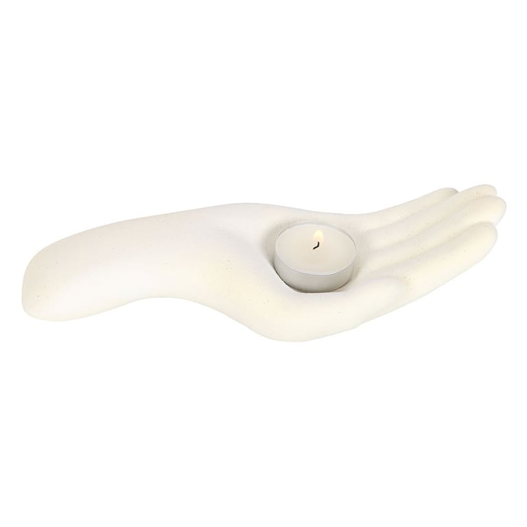 Open Hand Tealight Holder - Modern Meditation Light with Soothing Glow