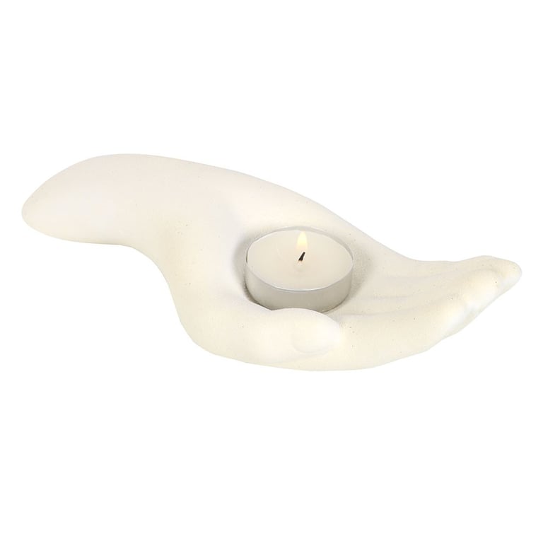 Open Hand Tealight Holder - Modern Meditation Light with Soothing Glow