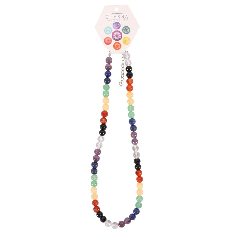 Sphere Chakra Necklace - 7 Semi-Precious Stones Spiritual Jewelry