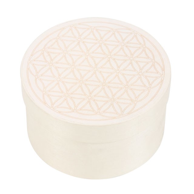Chakra Gemstone Crystal Gift Set - 7 Chakra Balancing Stones in Wooden Flower of Life Box